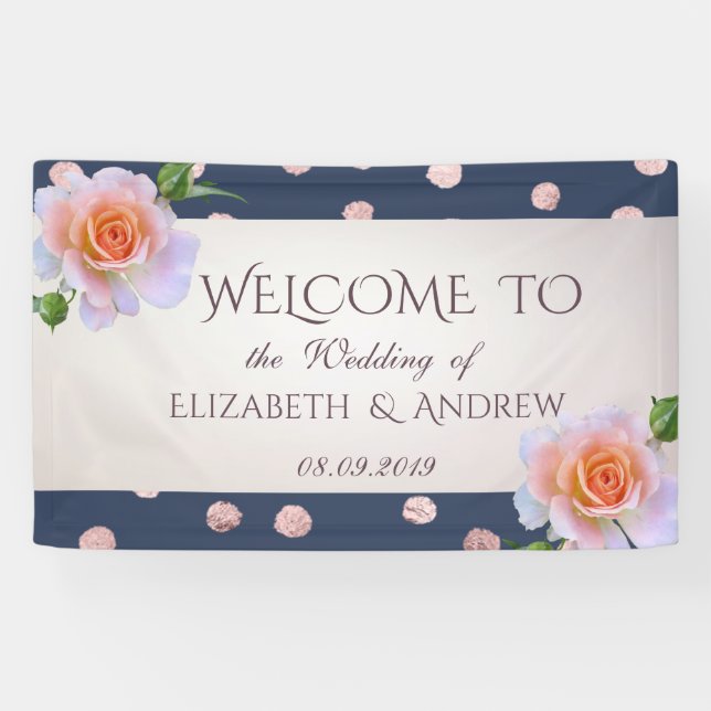 Bannière de mariage élégante et stylée avec confet (Horizontal)
