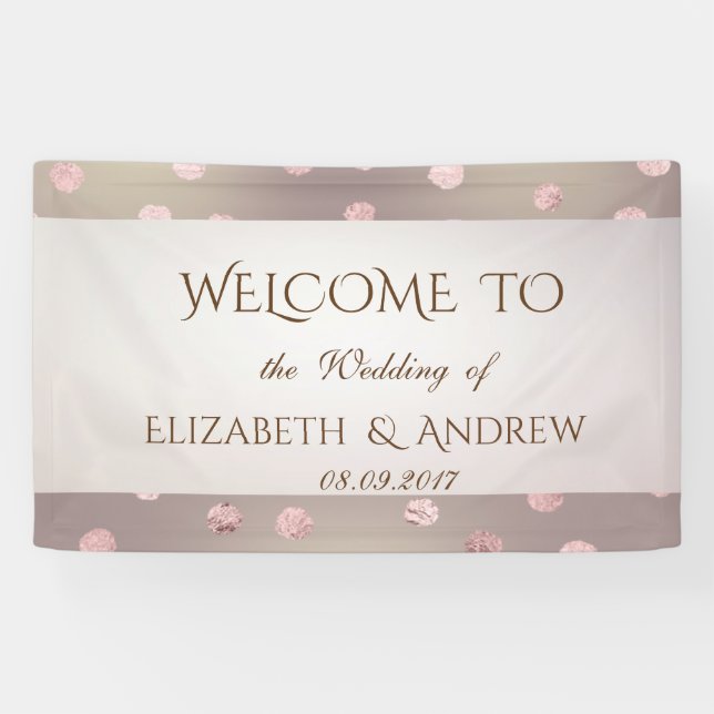 Bannière de mariage élégante et stylée en confetti (Horizontal)
