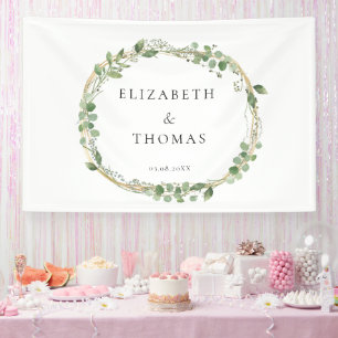 Bannière de mariage feuillue