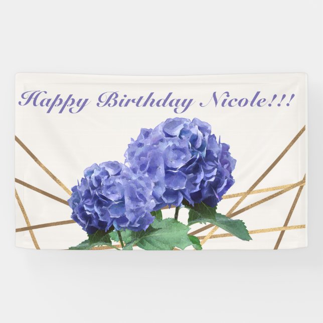 Bannière de mariage florale élégante Hydrangea & G (Horizontal)