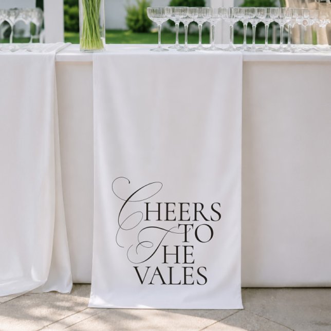 Bannière de mariage minimaliste moderne Cheers (Modern Minimalist Cheers To The Wedding Banner)