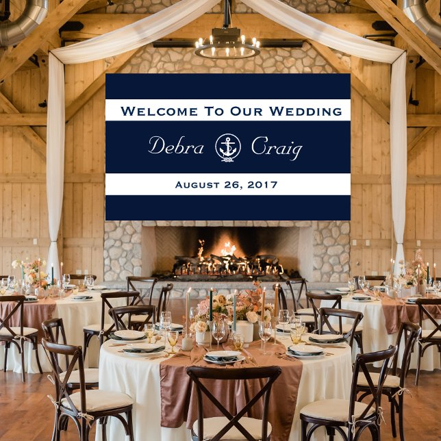 Bannière de mariage nautique 3' x 5' (Créateur téléchargé)