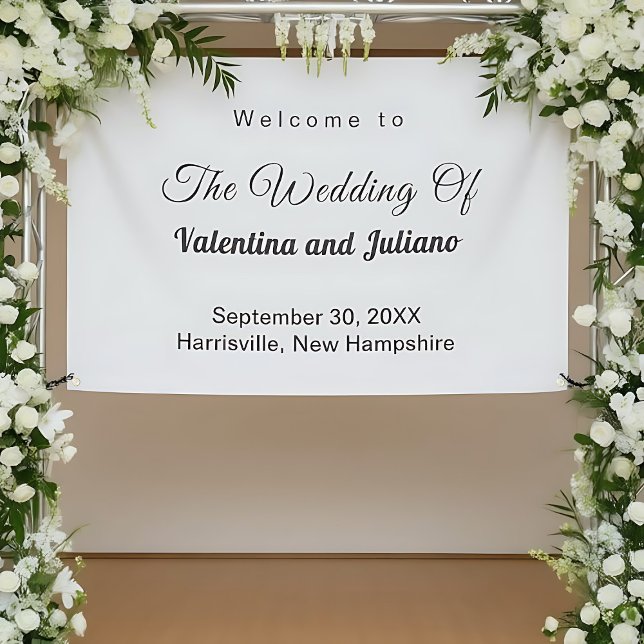 Bannière de mariage noir et blanc (Typography style black and white wedding banner)