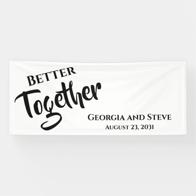 Bannière de mariage personnalisée Mieux ensemble (Horizontal)