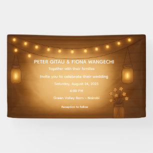 Bannière de Mariage rustique Mason Jar avec voyant