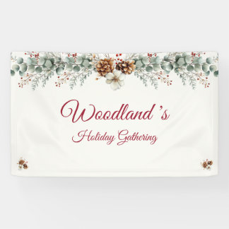 Bannière de Noël personnalisable de Woodland