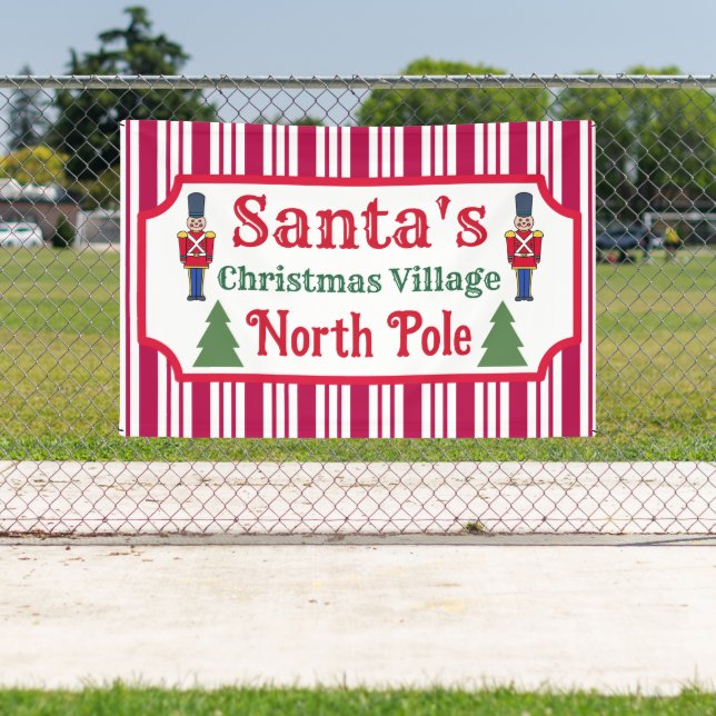 Bannière de panneau de village de Noël rétro du Pè (Insitu)