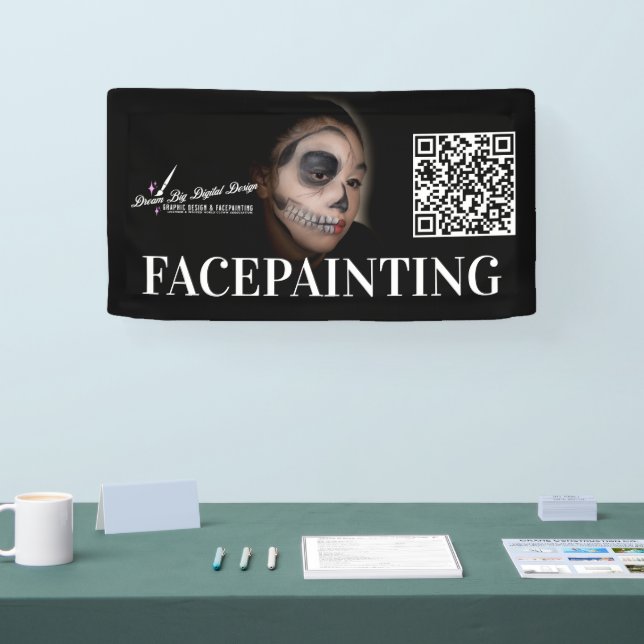 Bannière de peinture de visage pour entreprise d'é (Salon professionnel)