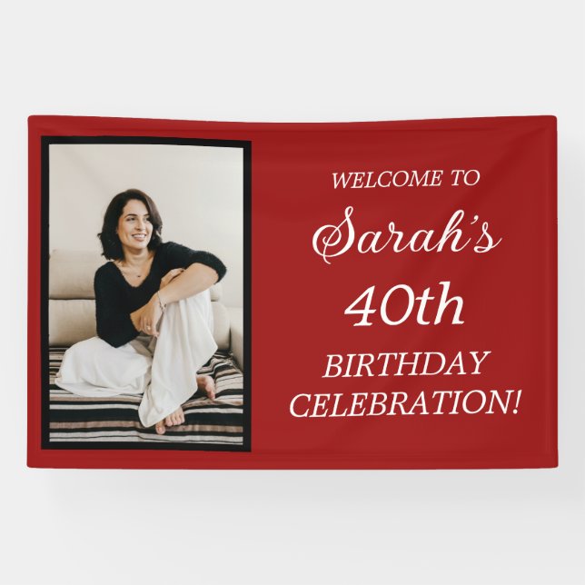 Bannière de photo d'anniversaire de 40 ans pour fe (Horizontal)