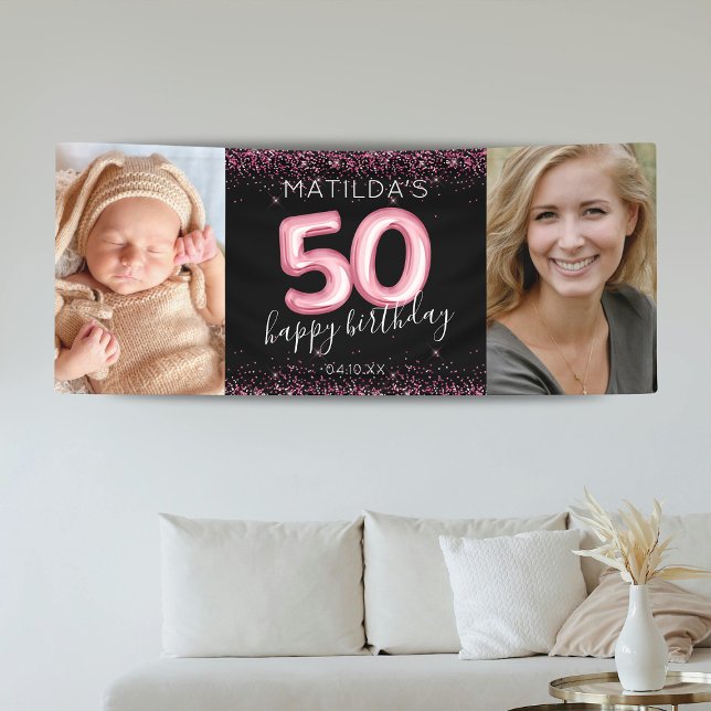 Bannière de photo de 50e anniversaire Black Pink H (Créateur téléchargé)