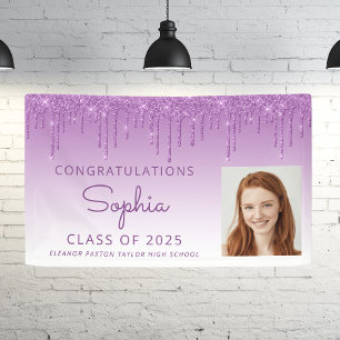 Bannière de photo de remise de diplôme scintillant