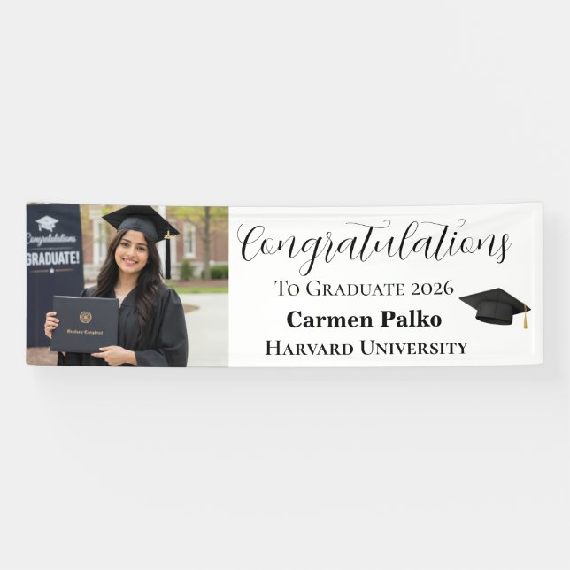 Bannière de photo de remise des diplômes élégante  (Horizontal)