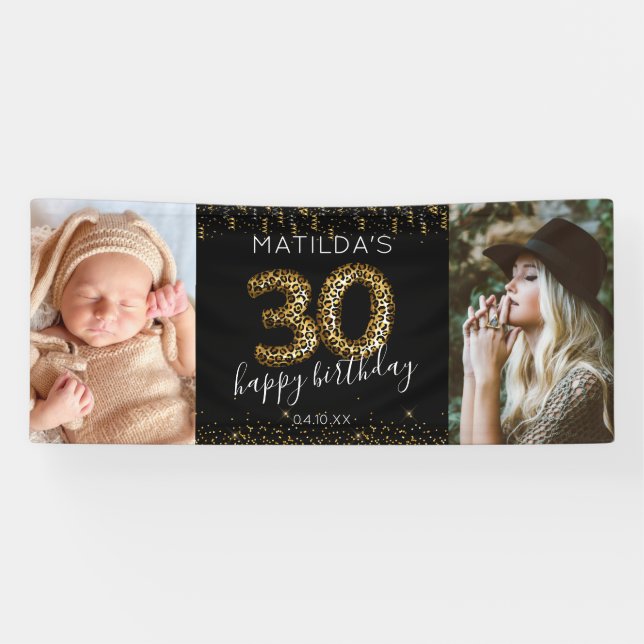 Bannière de photo pour 30e anniversaire heureux (Horizontal)
