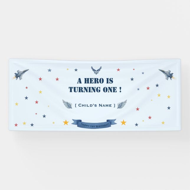 Bannière de premier anniversaire du héros de l'arm (Horizontal)