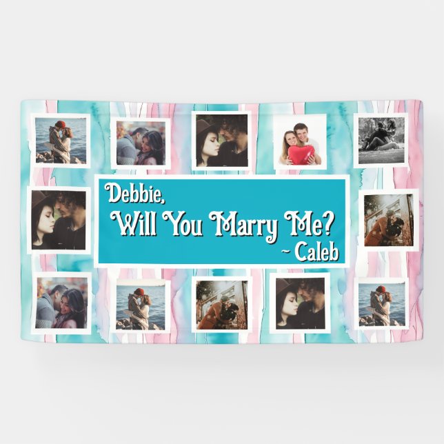 Bannière de proposition de mariage avec photos 'Vo (Horizontal)