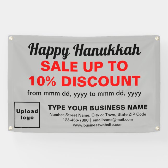 Bannière de rectangle gris Vente Hanoukka d'entrep (Horizontal)