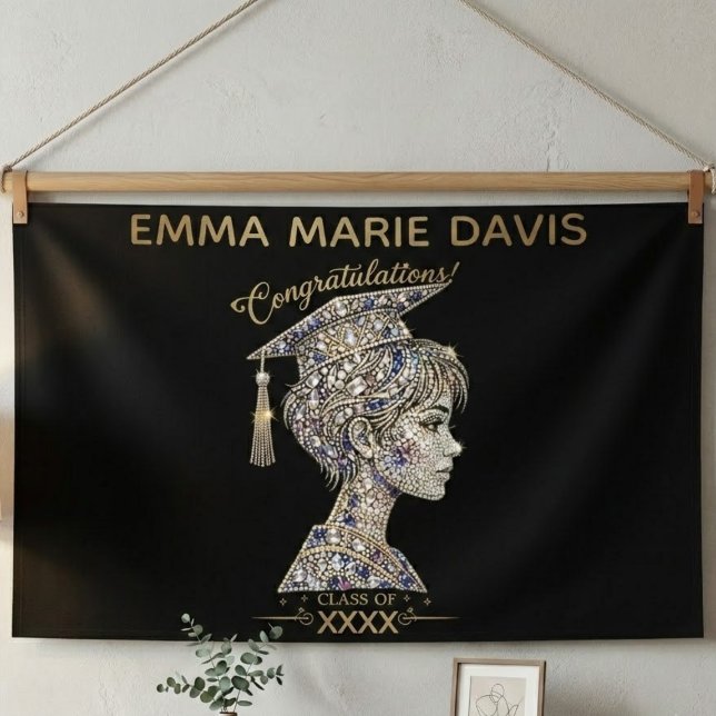 Bannière de remise de diplômes avec strass et pail (Créateur téléchargé)