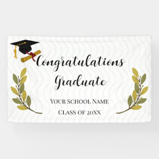 Bannière de remise des diplômes à lignes minimales