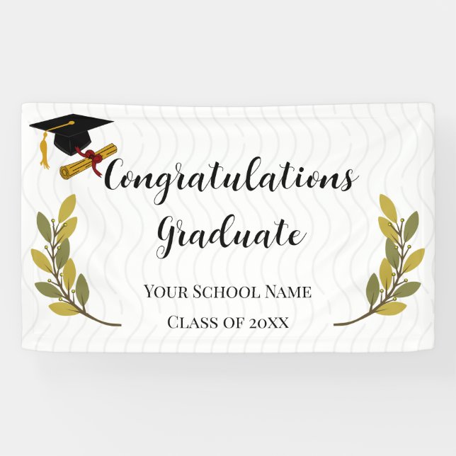 Bannière de remise des diplômes à lignes minimales (Horizontal)