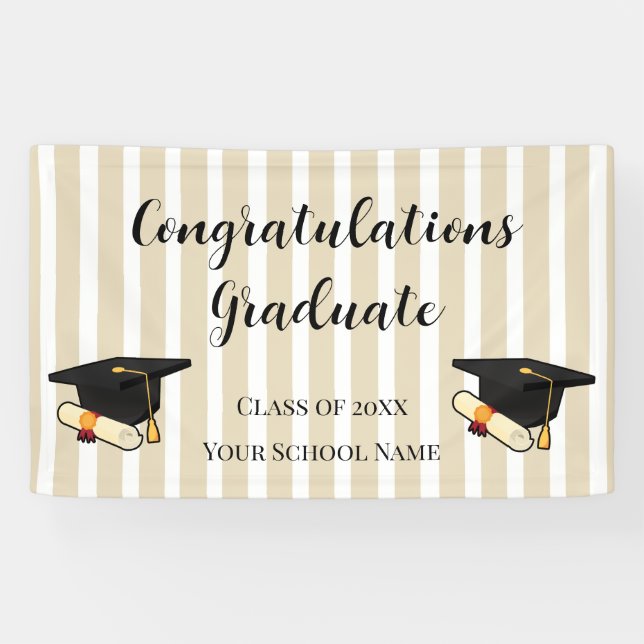 Bannière de remise des diplômes à rayures épaisses (Horizontal)