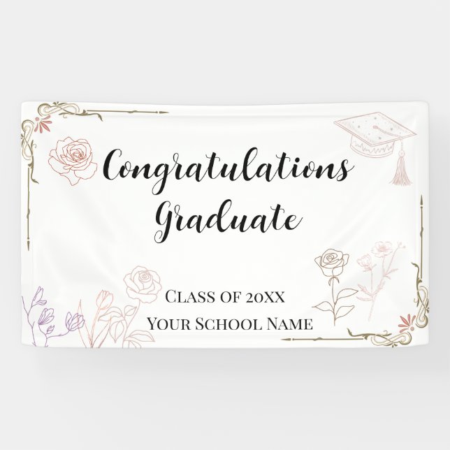 Bannière de remise des diplômes aux accents florau (Horizontal)