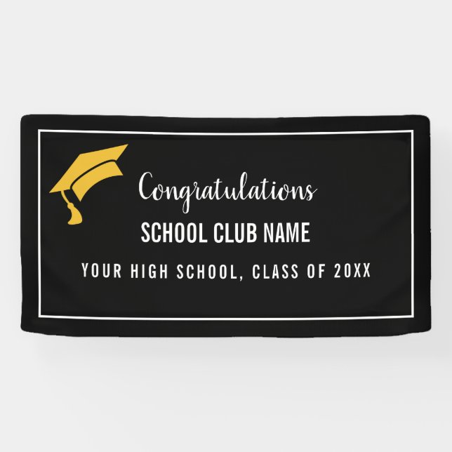 Bannière de remise des diplômes Black Custom Club (Horizontal)