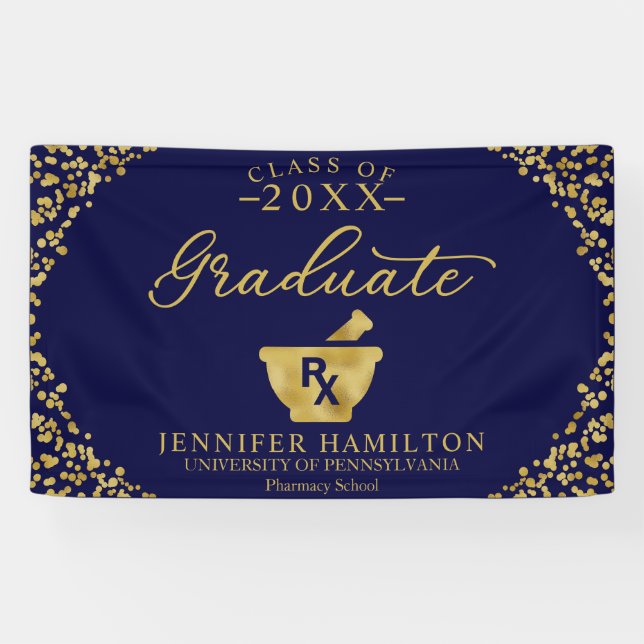 Bannière de remise des diplômes Bleu Or de la Facu (Horizontal)