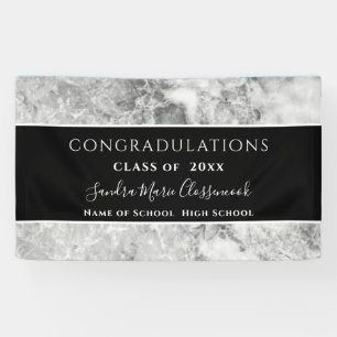 Bannière de remise des diplômes cristal noir et bl