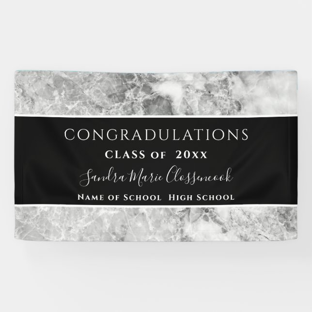 Bannière de remise des diplômes cristal noir et bl (Horizontal)
