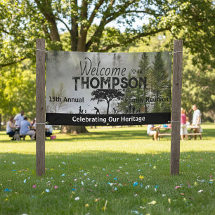 Bannière de réunion familiale de Pine Lake