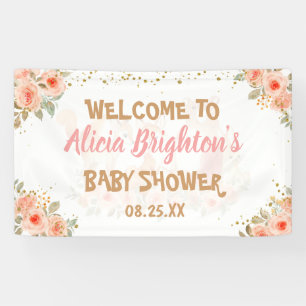Bannière de salle de fête pour bébé de style flora