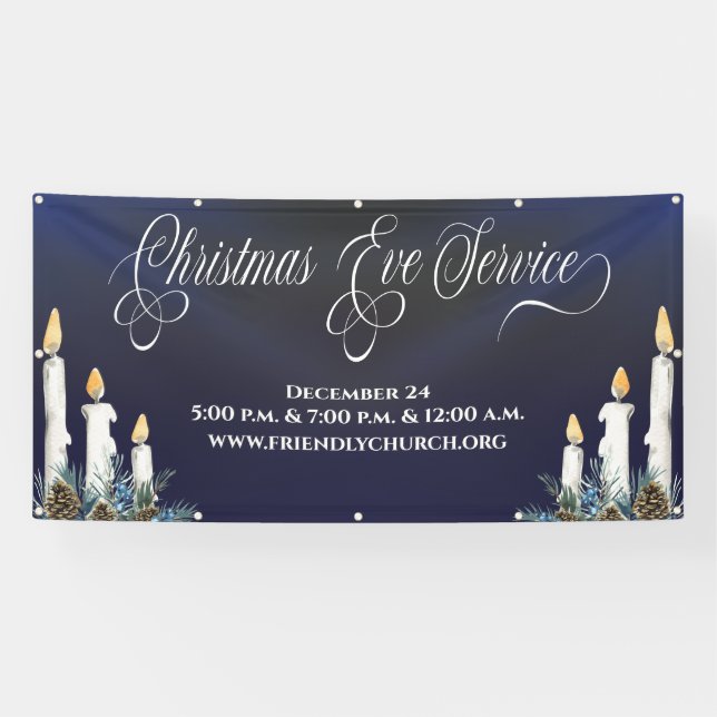 Bannière de service de Noël à la veille de Noël av (Horizontal)