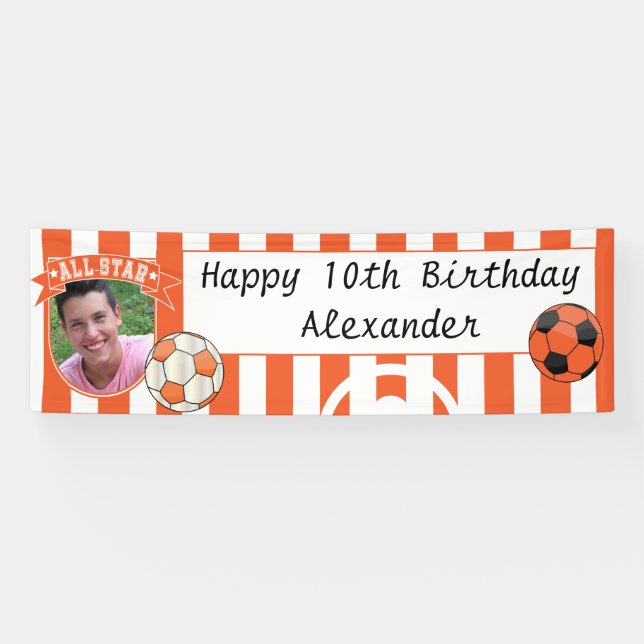Bannière de soccer All Star Occasion - Orange (Horizontal)