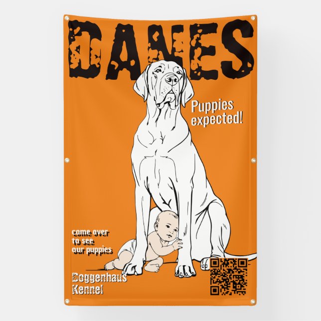 Bannière de style Magazine Great Dane pour la vent (Verticale)