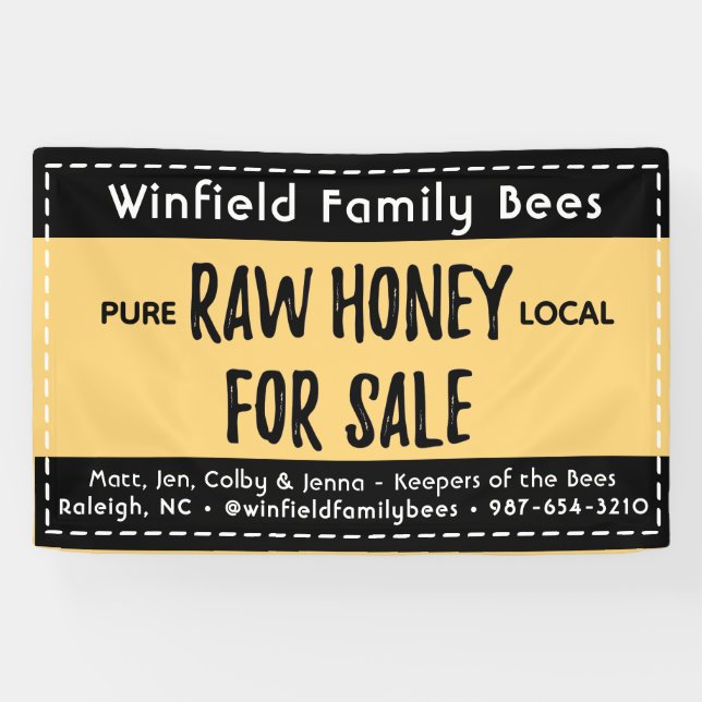 Bannière de table de miel de 30 x 48 po Farmer's M (Horizontal)