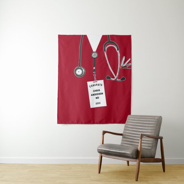 Bannière de tapisserie de remise de diplôme de doc (En situation)
