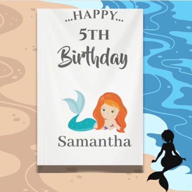 Bannière de thème de fête PETITE SIRÈNE (Dive into a world of beauty with our Ocean Watercolor MERMAID )