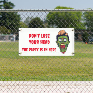 Bannière de thème Halloween zombie effrayant