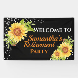 Bannière de tournesol floral du parti de retraite 