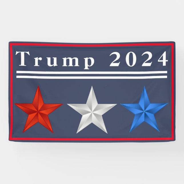 Bannière de Trump 2024 en vinyle rouge, blanc et b (Horizontal)
