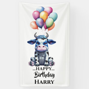 Bannière de vache bleue