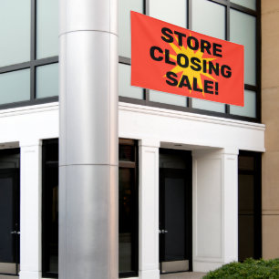 Bannière de vente de fermeture de magasin