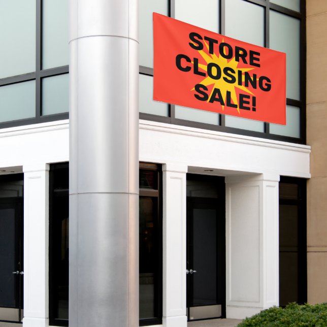 Bannière de vente de fermeture de magasin (Bâtiment extérieur)