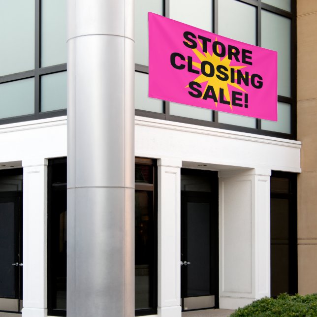 Bannière de vente de fermeture de magasin (Bâtiment extérieur)