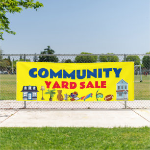 Bannière de vente de garage communautaire