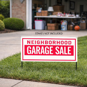 Bannière de vente de garage de quartier