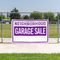 Bannière de vente de garage de quartier