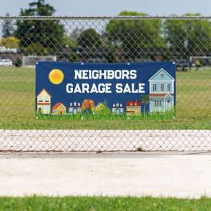 Bannière de vente de garage de quartier