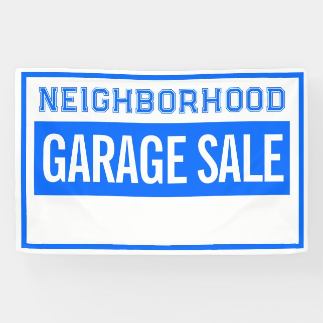 Bannière de vente de garage de quartier 0,76 m X 1 (Horizontal)