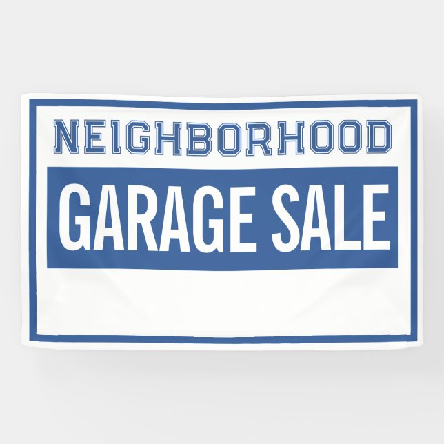 Bannière de vente de garage de quartier 76 cm X 12 (Horizontal)